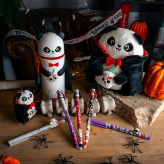 Legami Milano Set of 2 Gel Pens with Decorative Animal Charm - Lovely Friends - Spooky Party CPPSET3