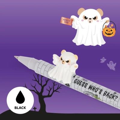 Legami Milano Set of 2 Gel Pens with Decorative Animal Charm - Lovely Friends - Spooky Party CPPSET3