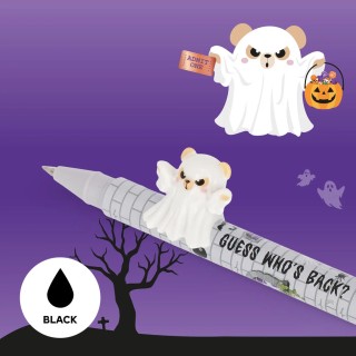 Legami Milano Set of 2 Gel Pens with Decorative Animal Charm - Lovely Friends - Spooky Party CPPSET3
