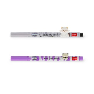 Legami Milano Set of 2 Gel Pens with Decorative Animal Charm - Lovely Friends - Spooky Party CPPSET3