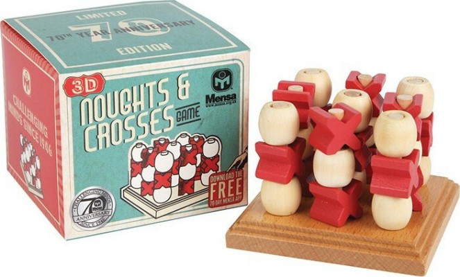 Mensa 3D Noughts & Crosses Γρίφος από Ξύλο για 4+ Ετών IQ-1033