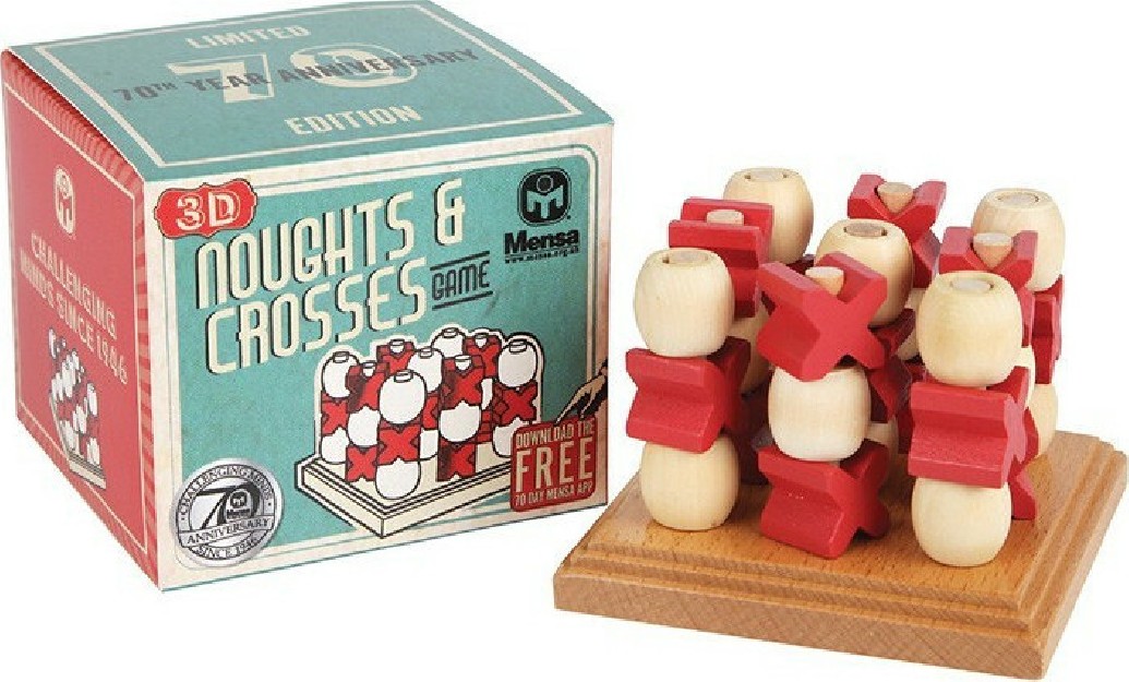 Mensa 3D Noughts & Crosses Γρίφος από Ξύλο για 4+ Ετών IQ-1033