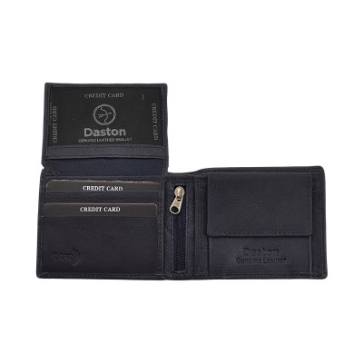 Daston 146 Ανδρικό Δερμάτινο Πορτοφόλι Μικρό Μπλε