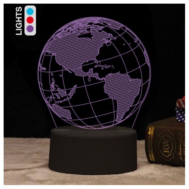 I-Total Globe Word Διακοσμητικό Φωτιστικό 3D Illusion LED Πολύχρωμο CM3330