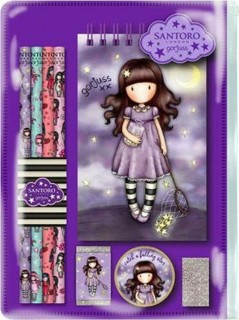 Santoro Sparkle & Bloom Παιδικό Σετ Γραφικής Ύλης με Μολύβι, Ξύστρα, Γόμα, Σημειωματάριο και Κασετίνα 8τμχ 1038GJ01