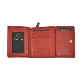 Daston 136 Γυναικείο Δερμάτινο Πορτοφόλι Κόκκινο