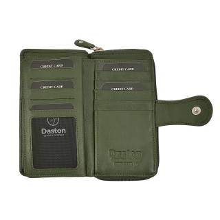Daston 130 Γυναικείο Δερμάτινο Πορτοφόλι Μεγάλο Πράσινο