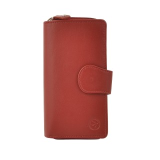 Daston 130 Γυναικείο Δερμάτινο Πορτοφόλι Μεγάλο Κόκκινο