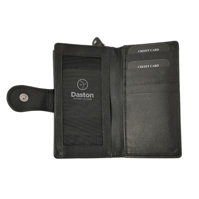 Daston 134 Γυναικείο Δερμάτινο Πορτοφόλι Μεγάλο Μαύρο
