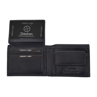 Daston 147 Ανδρικό Δερμάτινο Πορτοφόλι Μικρό Μπλε