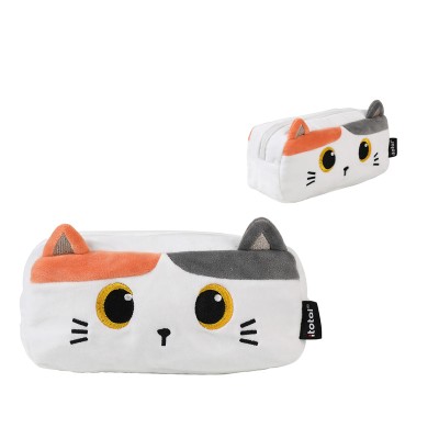 I-Total Κασετίνα Λούτρινη Λευκή με 1 Θήκη ''Cat'' XL2860