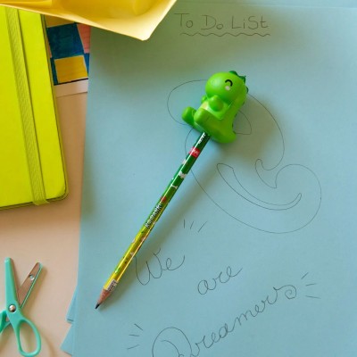 Legami Milano Pencil with Squishy Dino "Rooarrr!" - Squeezies PSQ0005