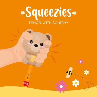 Legami Milano Pencil with Squishy Teddy Bear "Dream Big" - Squeezies PSQ0003