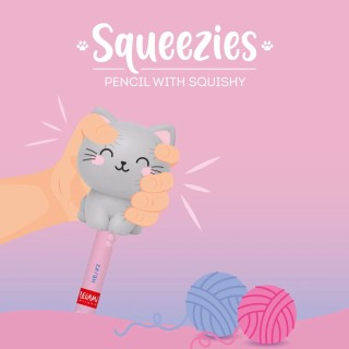 Legami Milano Pencil with Squishy Kitty "Be Curious" - Squeezies PSQ0002
