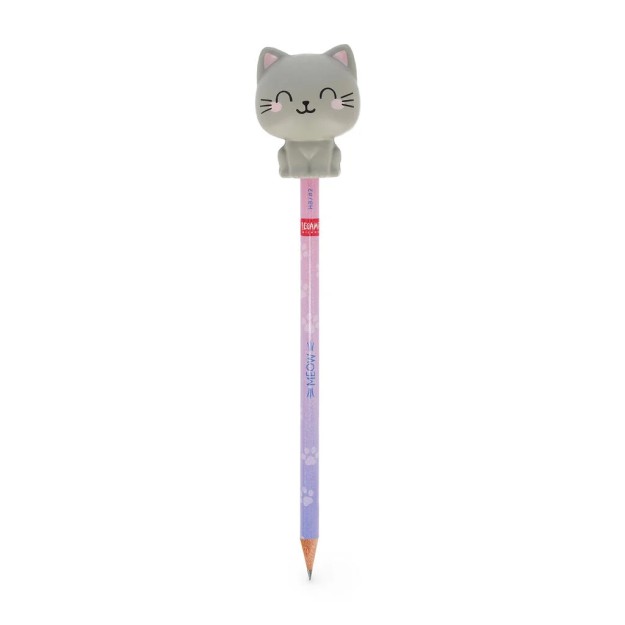 Legami Milano Pencil with Squishy Kitty "Be Curious" - Squeezies PSQ0002