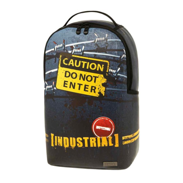 Polo Stream Σχολική Τσάντα Πλάτης Γυμνασίου-Λυκείου Μαύρη 9-01-037-8208