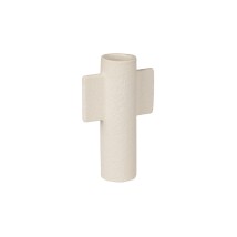 ESTIA ΒΑΖΟ CLAYRA ΜΕ ΑΝΑΓΛΥΦΗ ΥΦΗ ΚΕΡΑΜΙΚΟ 15.5cm ΛΕΥΚΟ