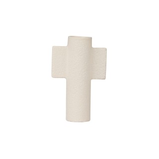 ESTIA ΒΑΖΟ CLAYRA ΜΕ ΑΝΑΓΛΥΦΗ ΥΦΗ ΚΕΡΑΜΙΚΟ 15.5cm ΛΕΥΚΟ
