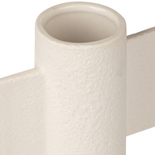 ESTIA ΒΑΖΟ CLAYRA ΜΕ ΑΝΑΓΛΥΦΗ ΥΦΗ ΚΕΡΑΜΙΚΟ 15.5cm ΛΕΥΚΟ