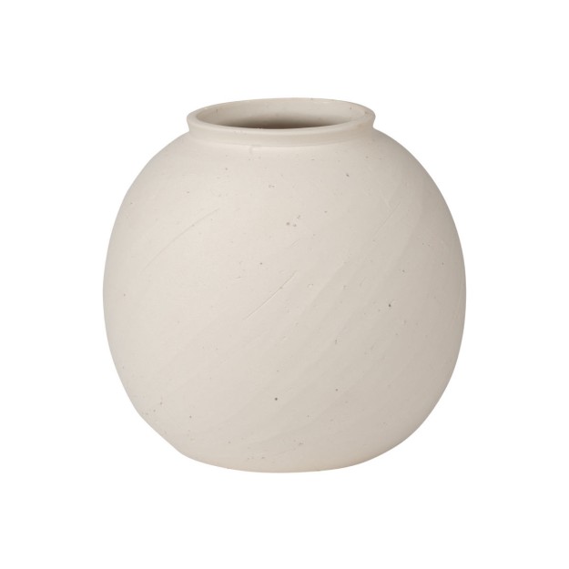 ESTIA ΣΤΡΟΓΓΥΛΟ ΒΑΖΟ CLAYRA ΚΕΡΑΜΙΚΟ 11cm OFF WHITE