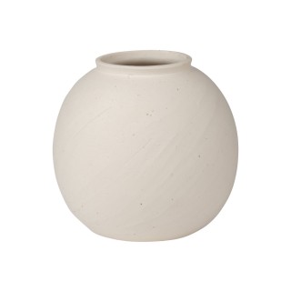 ESTIA ΣΤΡΟΓΓΥΛΟ ΒΑΖΟ CLAYRA ΚΕΡΑΜΙΚΟ 11cm OFF WHITE