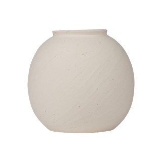 ESTIA ΣΤΡΟΓΓΥΛΟ ΒΑΖΟ CLAYRA ΚΕΡΑΜΙΚΟ 11cm OFF WHITE