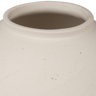 ESTIA ΣΤΡΟΓΓΥΛΟ ΒΑΖΟ CLAYRA ΚΕΡΑΜΙΚΟ 11cm OFF WHITE
