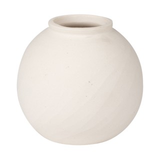 ESTIA ΣΤΡΟΓΓΥΛΟ ΒΑΖΟ CLAYRA ΚΕΡΑΜΙΚΟ 15.3cm OFF WHITE