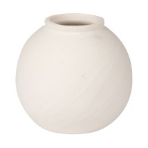 ESTIA ΣΤΡΟΓΓΥΛΟ ΒΑΖΟ CLAYRA ΚΕΡΑΜΙΚΟ 15.3cm OFF WHITE