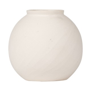 ESTIA ΣΤΡΟΓΓΥΛΟ ΒΑΖΟ CLAYRA ΚΕΡΑΜΙΚΟ 15.3cm OFF WHITE