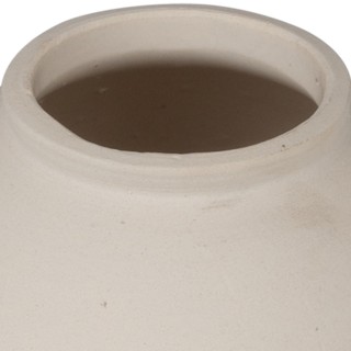 ESTIA ΣΤΡΟΓΓΥΛΟ ΒΑΖΟ CLAYRA ΚΕΡΑΜΙΚΟ 15.3cm OFF WHITE