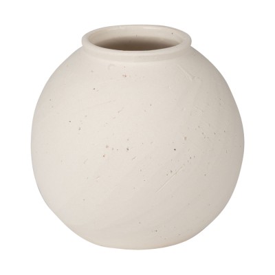 ESTIA ΣΤΡΟΓΓΥΛΟ ΒΑΖΟ CLAYRA ΚΕΡΑΜΙΚΟ 19cm OFF WHITE
