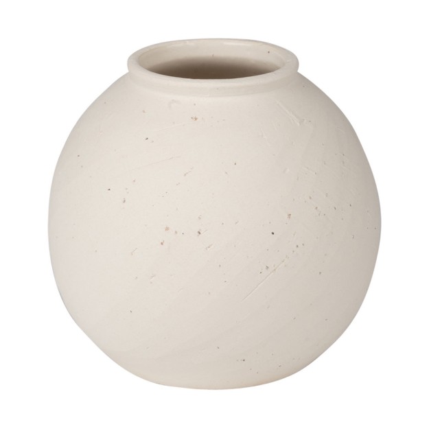 ESTIA ΣΤΡΟΓΓΥΛΟ ΒΑΖΟ CLAYRA ΚΕΡΑΜΙΚΟ 19cm OFF WHITE