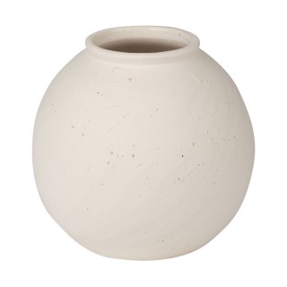ESTIA ΣΤΡΟΓΓΥΛΟ ΒΑΖΟ CLAYRA ΚΕΡΑΜΙΚΟ 19cm OFF WHITE