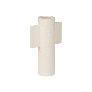ESTIA ΒΑΖΟ CLAYRA ΜΕ ΑΝΑΓΛΥΦΗ ΥΦΗ ΚΕΡΑΜΙΚΟ 23.3cm ΛΕΥΚΟ