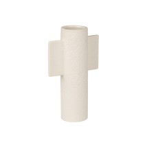 ESTIA ΒΑΖΟ CLAYRA ΜΕ ΑΝΑΓΛΥΦΗ ΥΦΗ ΚΕΡΑΜΙΚΟ 23.3cm ΛΕΥΚΟ