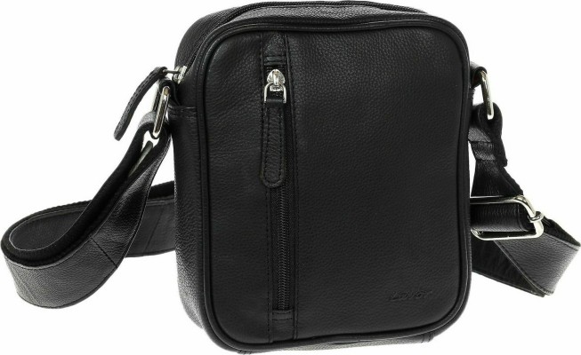 Lavor 1-42 Δερμάτινη Ανδρική Τσάντα Ώμου / Χιαστί σε Μαύρο χρώμα