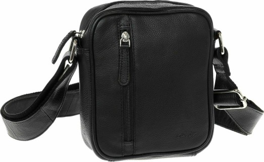Lavor 1-42 Δερμάτινη Ανδρική Τσάντα Ώμου / Χιαστί σε Μαύρο χρώμα