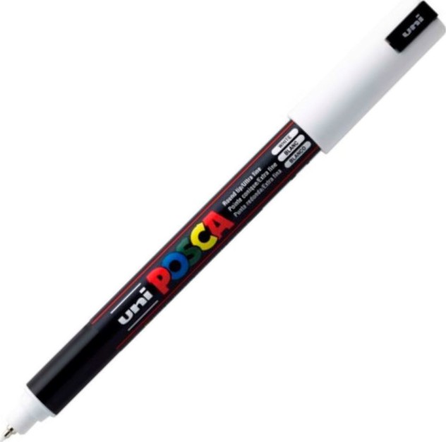 Posca PC-1MR Μαρκαδόρος Σχεδίου 0.7mm Λευκός PC-1MR/1