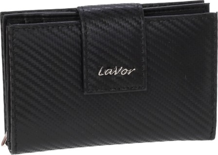 Lavor 1-6118 Μεγάλο Δερμάτινο Γυναικείο Πορτοφόλι με RFID Μαύρο