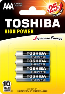 Toshiba High Power Αλκαλικές Μπαταρίες AAA 1.5V 4τμχ