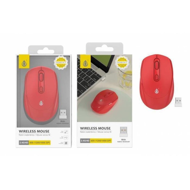 Moveteck NG6047 Ασύρματο Ποντίκι Κόκκινο