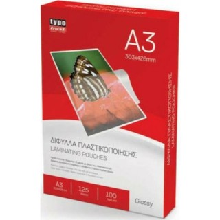 Typotrust Δίφυλλα Πλαστικοποίησης Α3 100 Τμχ. 125 Micron LP03125