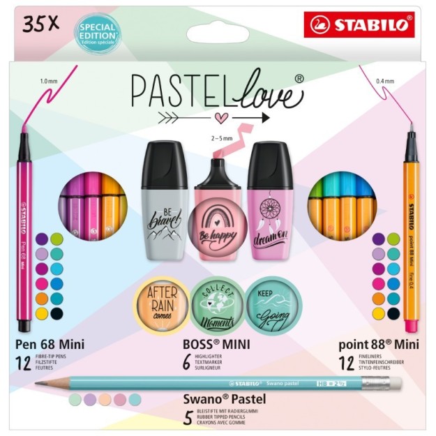 Stabilo Pastellove Μαρκαδόροι Σχεδίου Πολύχρωμοι 35τμχ 77/5-9