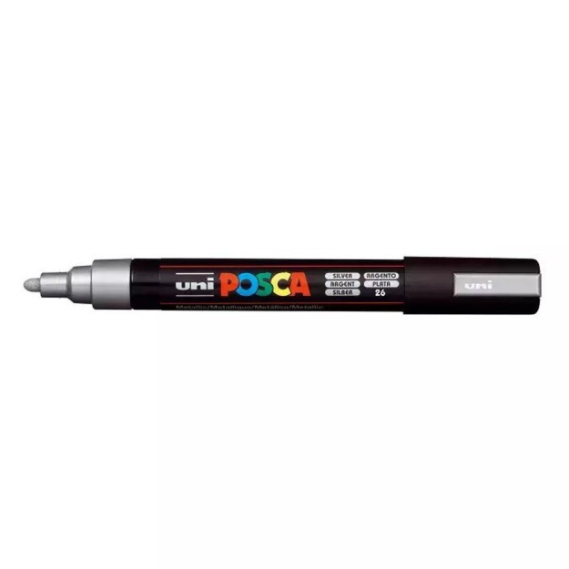 Posca PC-5M Μαρκαδόρος Σχεδίου 2.5mm Ασημί PC-5M/26