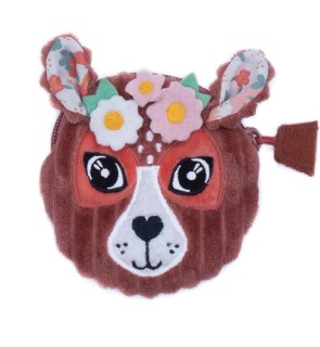 Les Deglingos Ελάφι Παιδικό Πορτοφόλι Κερμάτων με Φερμουάρ για Κορίτσι Καφέ DGL-35431