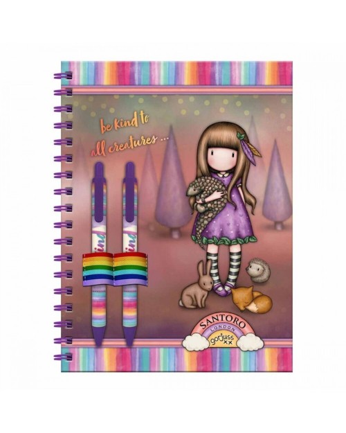 Santoro Gorjuss Σημειωματάριο Σπιράλ με Λευκές Σελίδες και Θήκη για Στυλό 210301