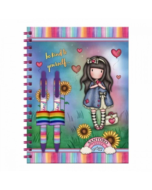 Santoro Gorjuss Σημειωματάριο Σπιράλ με Λευκές Σελίδες και Θήκη για Στυλό 210299