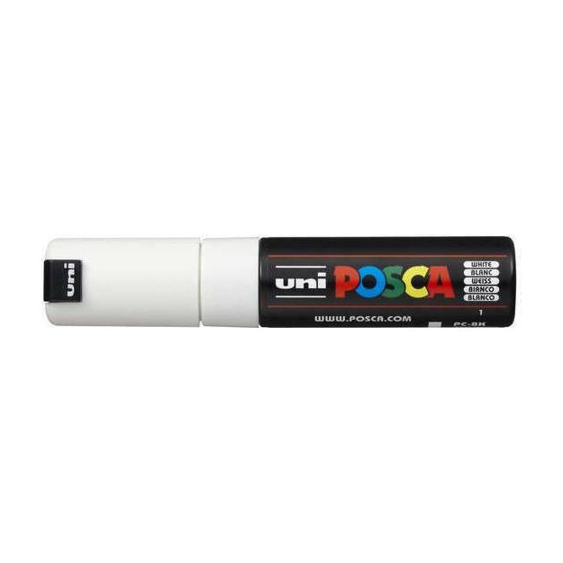 Posca PC-8K Ανεξίτηλος Μαρκαδόρος 8mm Λευκός PC-8K/1