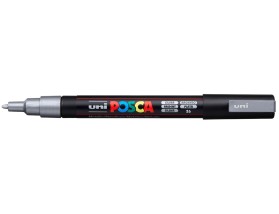 Uni-Ball PC-3M Ανεξίτηλος Μαρκαδόρος 1.3mm Ασημί PC-3M/26